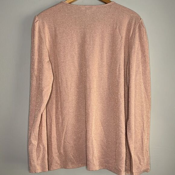 Liz Claiborne Puff Long Sleeve Metallic Blouse - Picture 6 of 9